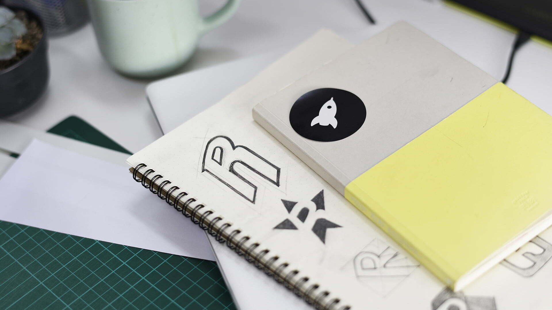 notebook with brand logo creative design ideas PPJRCH5